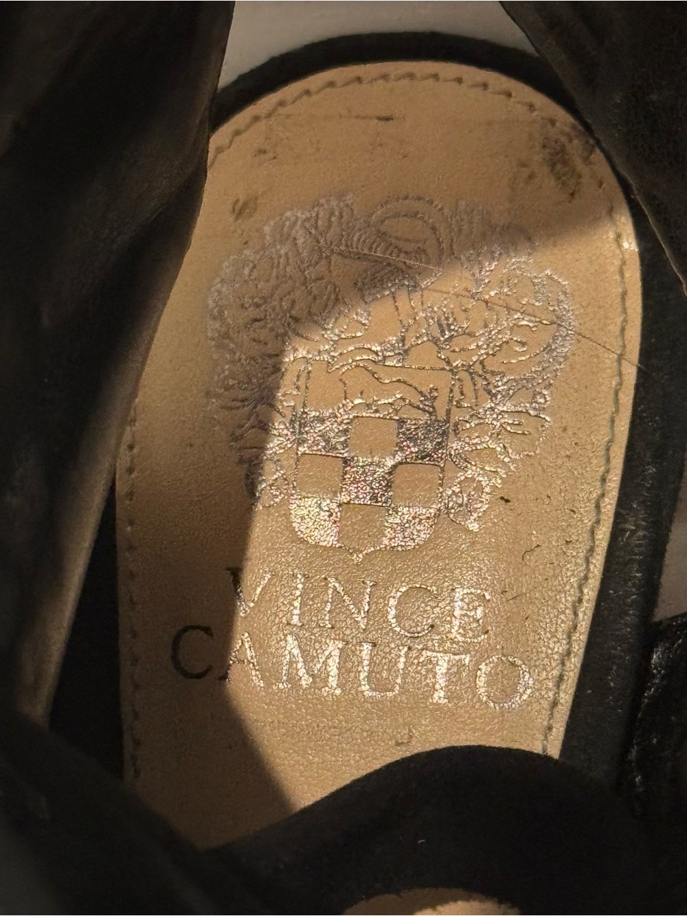 Vince Camuto Black Suede Strappy Wrap Heels - Picture 5 of 6
